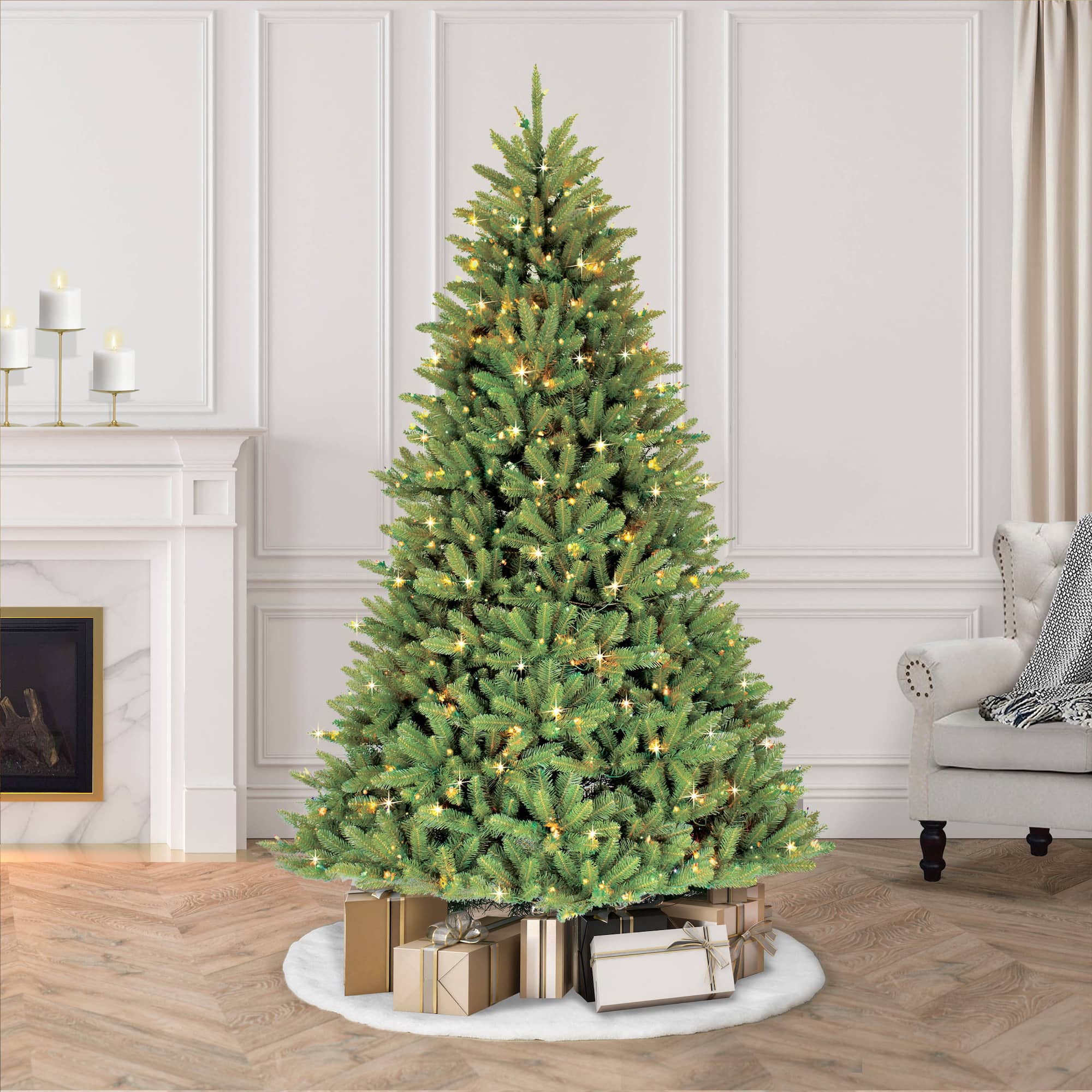 9ft. Pre-Lit Fraser Fir Artificial Christmas Tree, Clear Lights